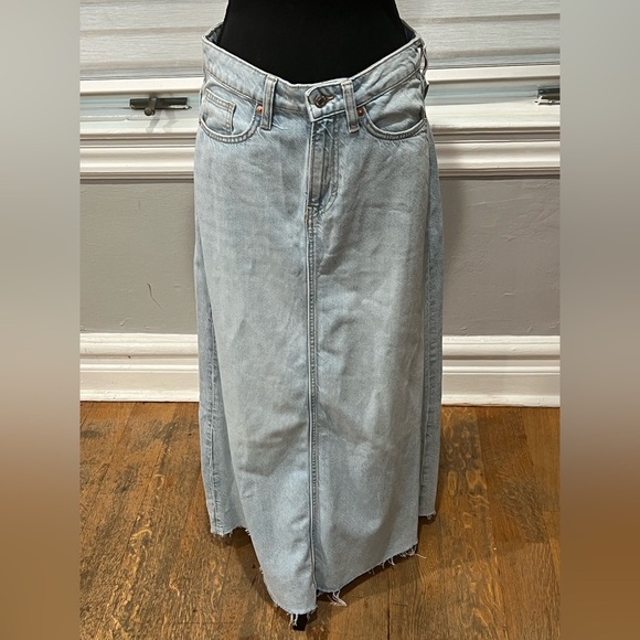 Hm light blue denim long skirt - Picture 3 of 12